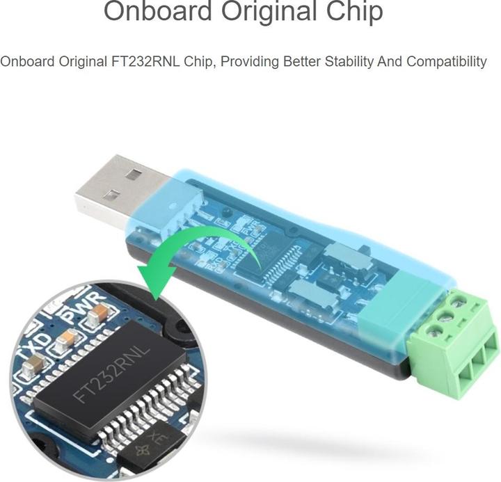 Produktbild WaveShare Industrieller USB zu RS232/485 Konverter FT232RNL