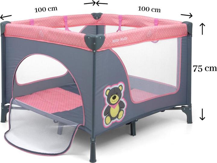 Produktbild Mally Milly Fun Pink Bear Kinder Laufstall faltbar (91.50 cm, 100 cm)