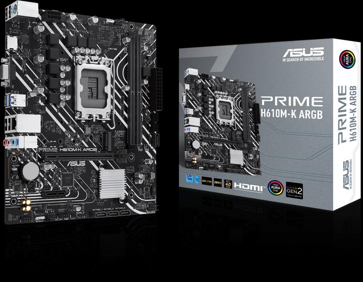 Productafbeelding ASUS MB PRIME -K ARGB Intel,1700,DDR5,mATX (LGA 1700, Intel H610, mATX)