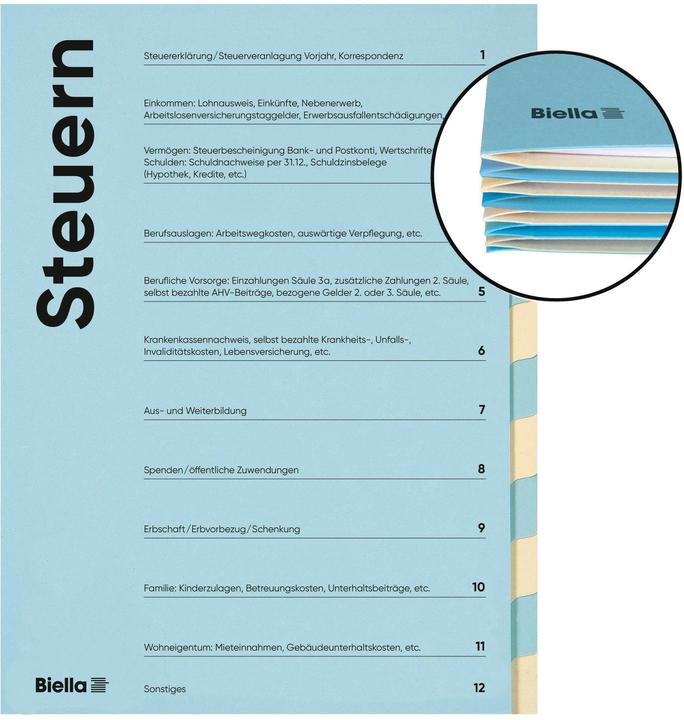 Produktbild Biella Ordnungsmappe Steuern (A4, 1 x)