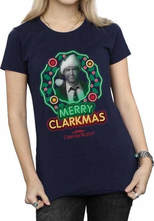 Actual product image National Lampoon´s Vacation Womens/Ladies Greyscale Clarkmas Cotton T-Shirt (L)