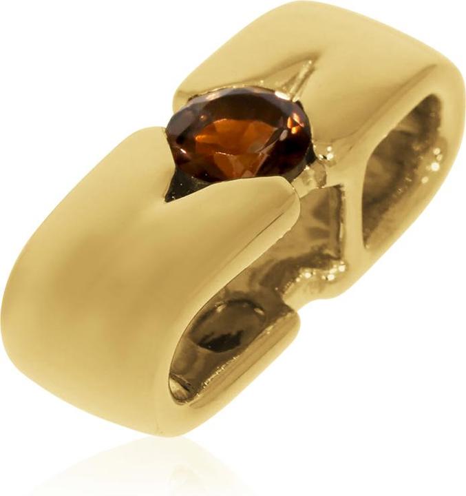 Image du produit Xen Pendentif avec 5 mm de quartz fumé env. 0,50 ct. doré à l'or jaune (Argent sterling 925)