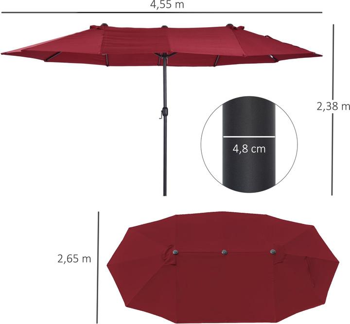 Immagine prodotto Outsunny Ombrellone con manovella (2.70 m)
