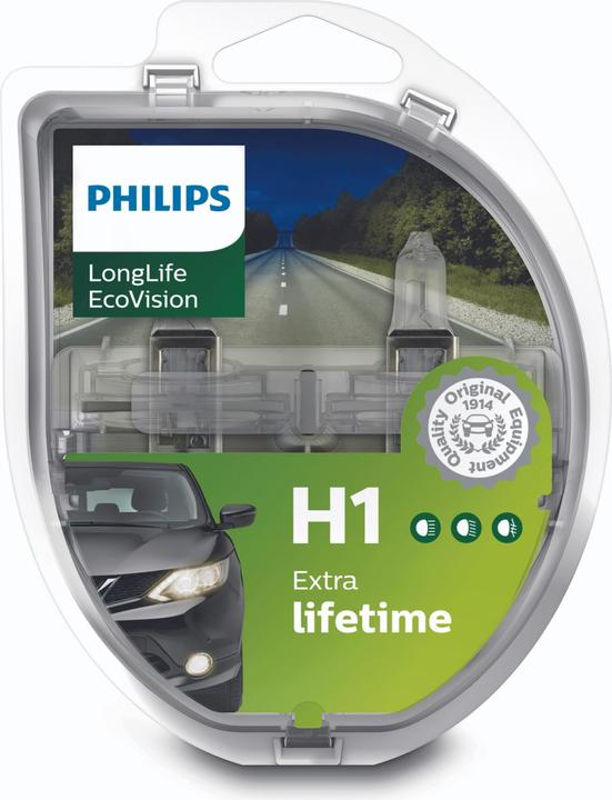Produktbild Philips LongLife EcoVision 12258LLECOS2 Fahrzeugscheinwerferlampe (H1)