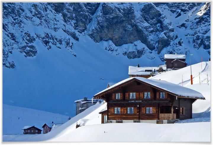Produktbild Trenddeko Ferienhütte in den Schweizer Alpen (90 x 60 cm)