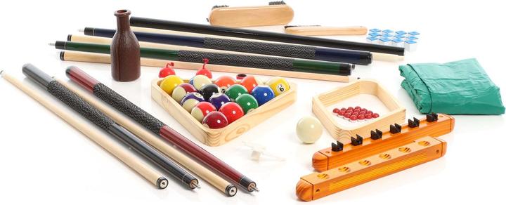 Produktbild Wiltec Billard Zubehör Set Komplettset Queue Dreieck Pool Kugel Snooker Kreide