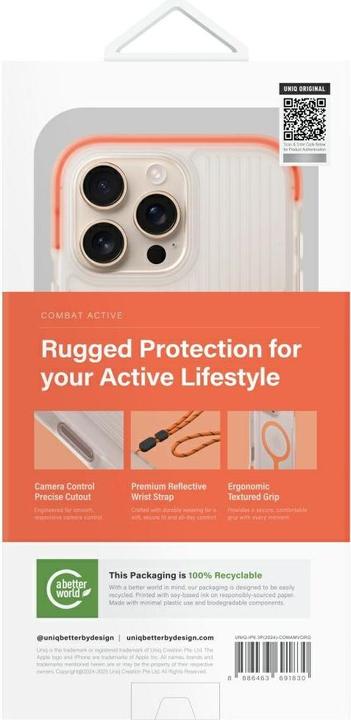 Immagine prodotto Uniq Combat Active Magclick Charging Case for iPhone 16 Pro - Orange (Apple iPhone 16 Pro)