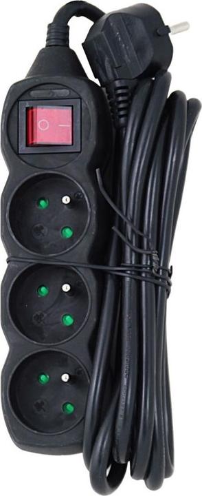 Actual product image Esperanza ELK211K Multiple socket outlet 3GN/3M Black (3 x, CEE 7/5, 3 m)