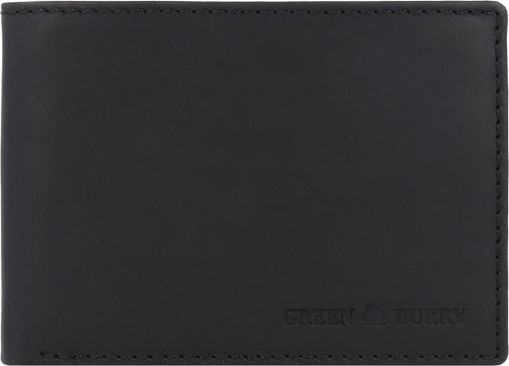 Greenburry Pure Black Geldbörse RFID Schutz Leder 12.5 cm