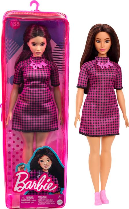 Image du produit Barbie Poupée Fashionistas en robe rose et noire à carreaux