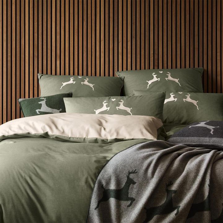 Produktbild Elegante Alpenchic Hirsche (Kopfkissenbezug, Kissenbezug einzeln 40x80 cm)