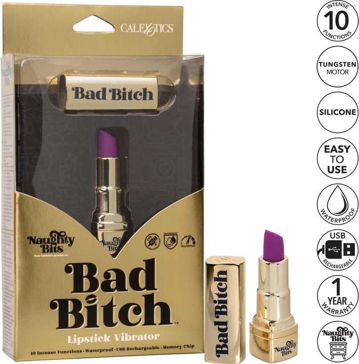 Actual product image CalExotics Naughty Bits® Bad Bitch® Lipstick Vibrator