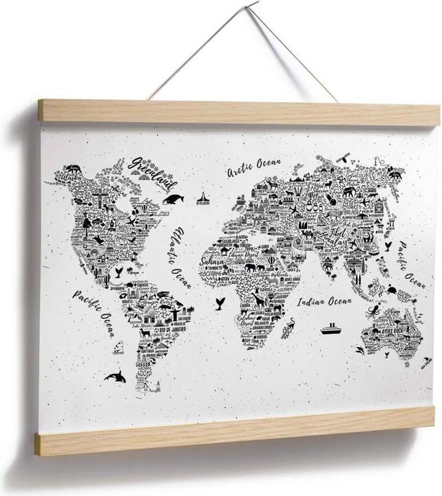 Actual product image Trenddeko World map - Around the world (40 x 30 cm)
