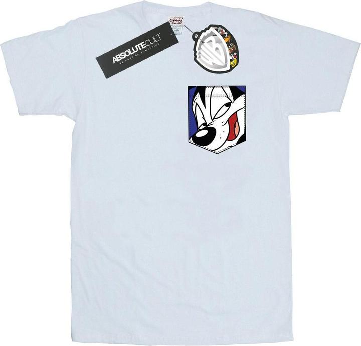 Immagine prodotto Looney Tunes Pepe Le Pew Face Faux Pocket Maglietta Uomo (S)