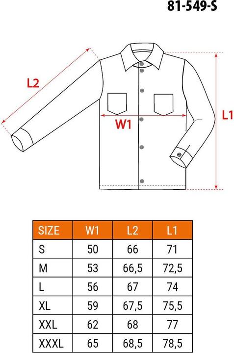 Valori nutrizionali e ingredienti Neo Koszula robocza (Koszula robocza DENIM, rozmiar S) (S)