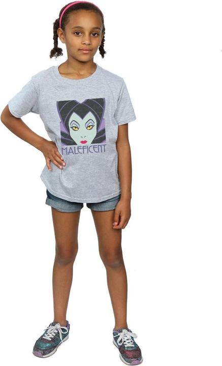 Actual product image Disney Girls Maleficent Cropped Head Cotton T-Shirt (152, 158)