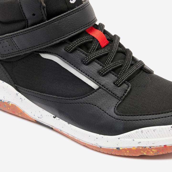 Produktbild Decathlon Turnschuhe Kinder hoch Schnürsenkel Klettverschluss - Playventure Resist schwarz (39)