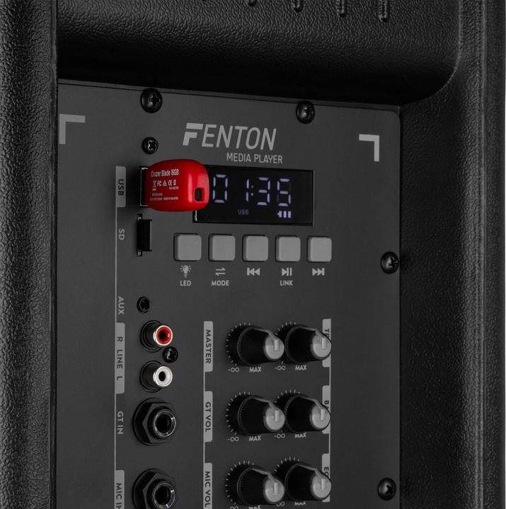 Immagine prodotto Fenton Speaker Bluetooth - FT212LED MK2 karaoke box met LEDâ€™s, accu en microfoons - (Attivo)