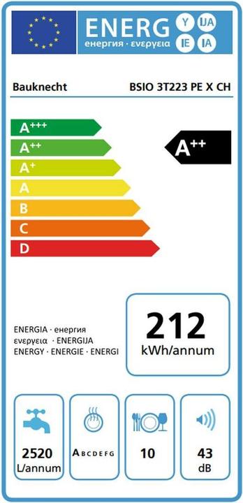 Energie-Label Bauknecht BSIO 3T223 PE X CH