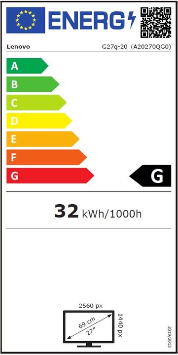 Energie-Label Lenovo G27q-20 (2560 x 1440 Pixel, 27")