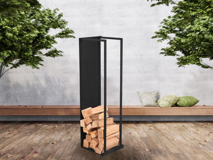 Actual product image Nouvel Nero" firewood rack, 35 x 32 x 120 cm, black