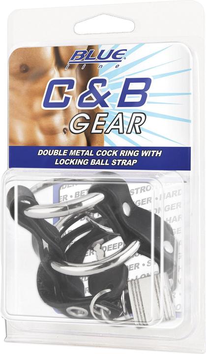 Produktbild Blue Line C&B GEAR Double Metal Cock Ring With Locking Ball Strap