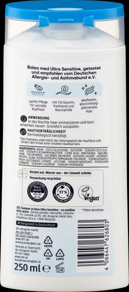Image du produit dm Balea MED Shampooing Ultra Sensitive (250 ml, Shampoing liquide)