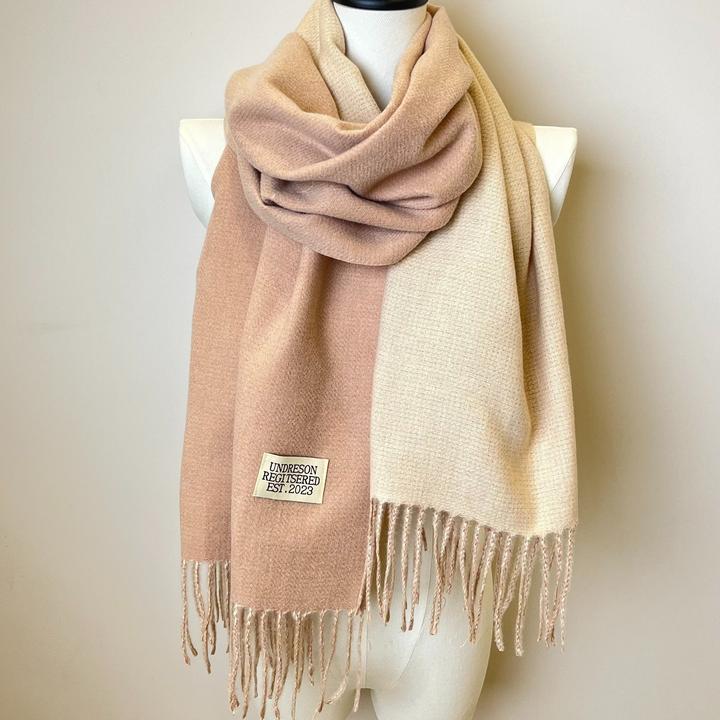 Actual product image Only-Bags.Store Double Sided Scarf Two Colours Simple Basic Imitation Cashmere Tassel Scarf Autumn Winter
