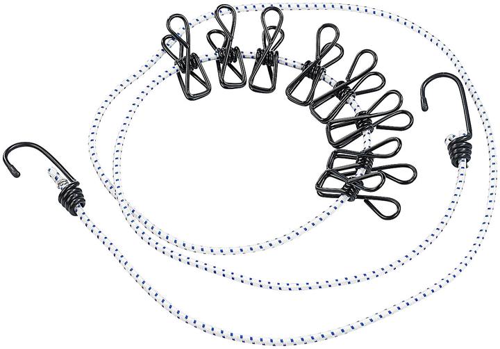 Actual product image Pearl Set of 2 flexible clotheslines with 8 coated pegs, 170-120 cm (1.20 m)
