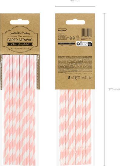 Actual product image Partydeco Light Pink Striped Straws (10 x)