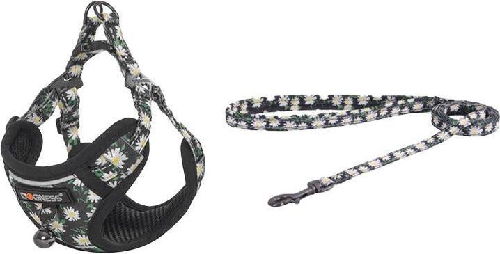 Immagine prodotto Dogness Set di pettorina e guinzaglio per gatti (Daisy Black) (Gatto, Generale)