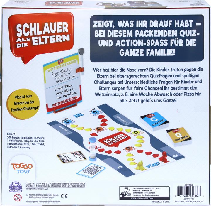 Image du produit Spin Master Games - Plus malin que les parents, jeu de quiz et d'action amusant où les enfants affrontent les (Allemand)
