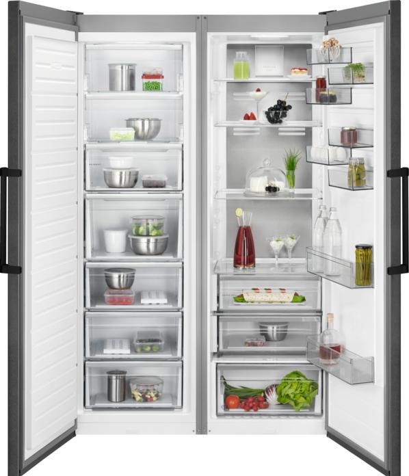 Image du produit AEG AGB728E5NB diepvriezer Staand Vrijstaand 280 l E Noir, Grijs, Roestvrijstaal (Autonome, 280 l)