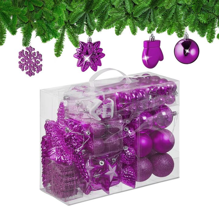 Image du produit Relaxdays ensemble de 100 boules de Noël (100 -pièce)