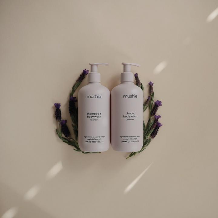 Produktbild Mushie Baby Shampoo & Wash Lavendel (Cosmos) 400 Ml