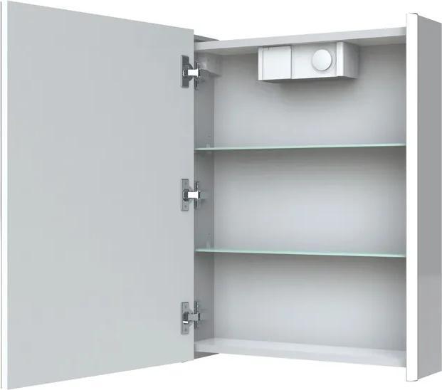 Actual product image Allibert Stella toilet cupboard with lighting 50cm ute glossy white Belgian socket