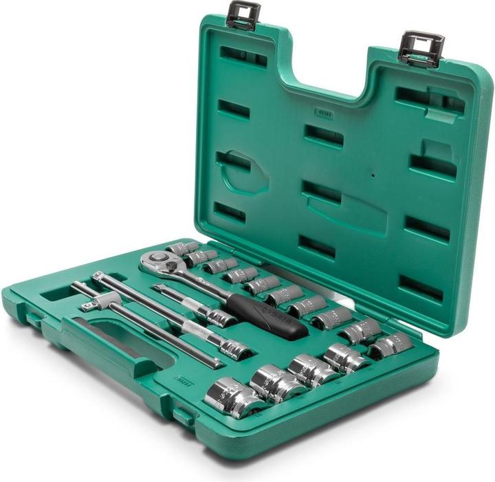 Produktbild SATA 18 Tlg. 1/2" 12-Kant Steckschlüssel Satz, metrisch