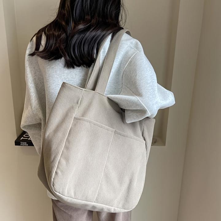 Produktbild Only-Bags.Store Cord-Tasche mit festen Schulterriemen, lässig einfarbig, Reissverschluss, Polyester gefüttert