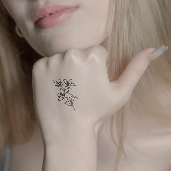 Image du produit minink Tatouage temporaire - Lys avec des feuilles