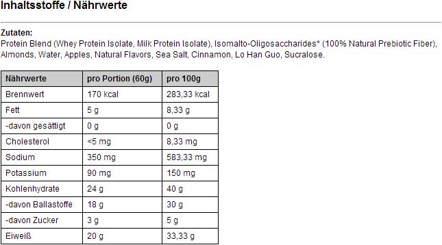 Nährwerte und Zutaten Quest Nutrition Bar (Oatmeal Chocolate Chip, 12 Stk., 720 g)