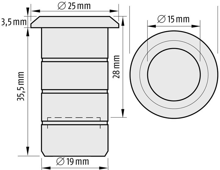 Actual product image Planet Bottom closing troughs BM-R ø 15 (1 pcs.)