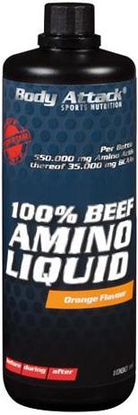 Actual product image Body Attack 100% Beef Amino Liquid (1000ml) (Orange, 1 x)