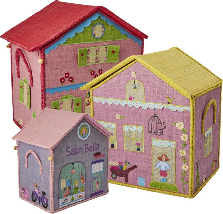 Immagine prodotto Rice Set grande di 3 cesti per giocattoli a tema casa