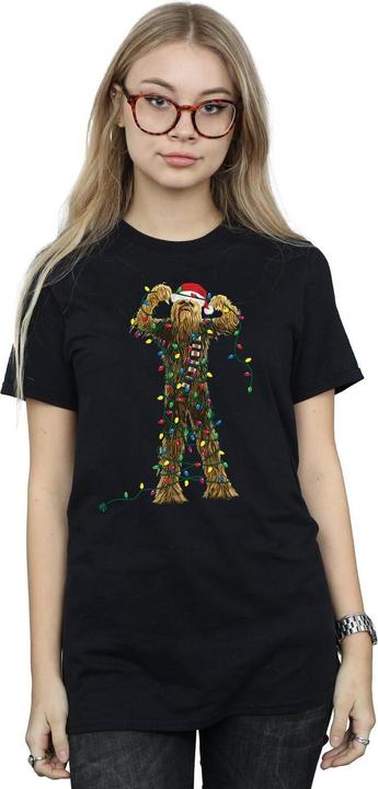 Immagine prodotto Star Wars Chewbacca Christmas Lights Maglietta Ampia Donna (M)