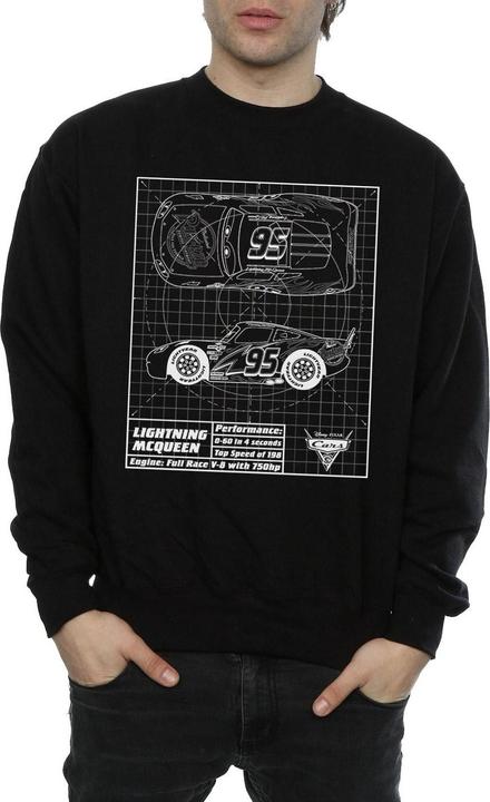 Immagine prodotto Disney Cars Lightning McQueen Blueprint Felpa Uomo (XL)