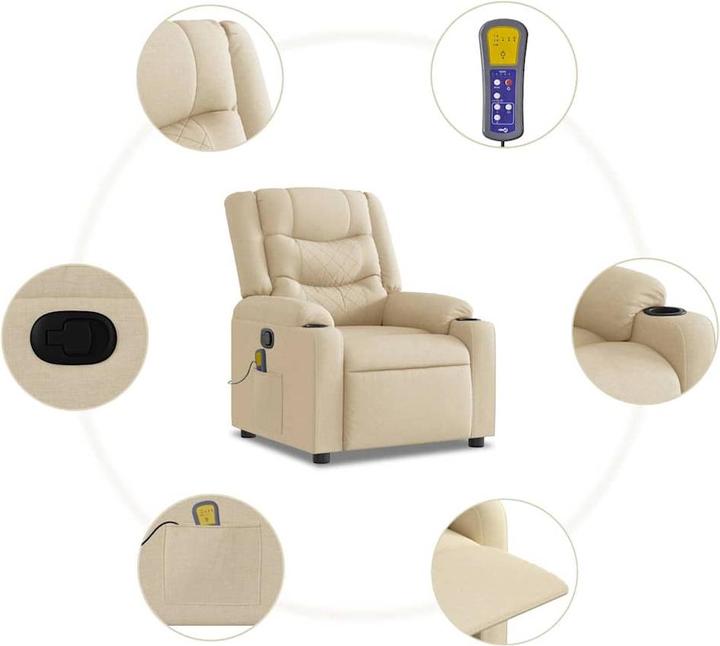 Immagine prodotto VidaXL Sedia da massaggio in tessuto crema
