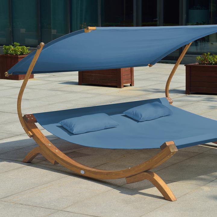 Actual product image Axi Mallorca Double Bed with Parasol Blue (200 cm)