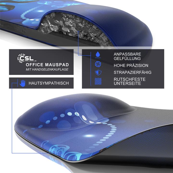 Image du produit CSL Tapis de souris avec coussinet en gel & repose-poignets, tapis de souris confort Office, butterfly