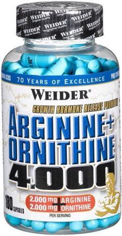 Image du produit Weider Arginine + ornithine 4000 (180 pièce(s), Capsules, 157 g)