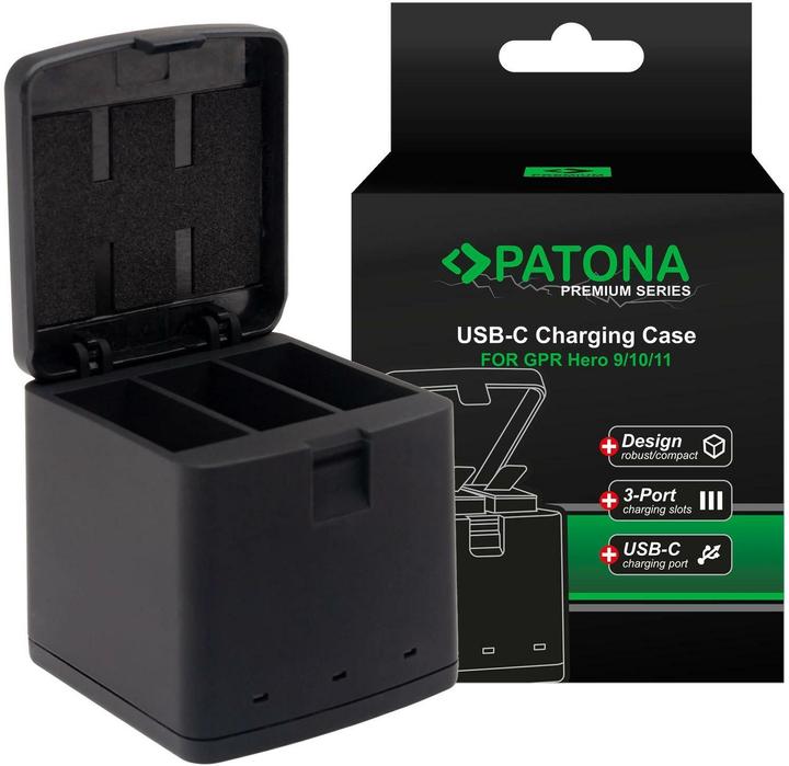 Produktbild Patona Batteries Replacement Triple Charger USB (GoPro Hero 9, Hero 11, Hero 10, Hero 12)